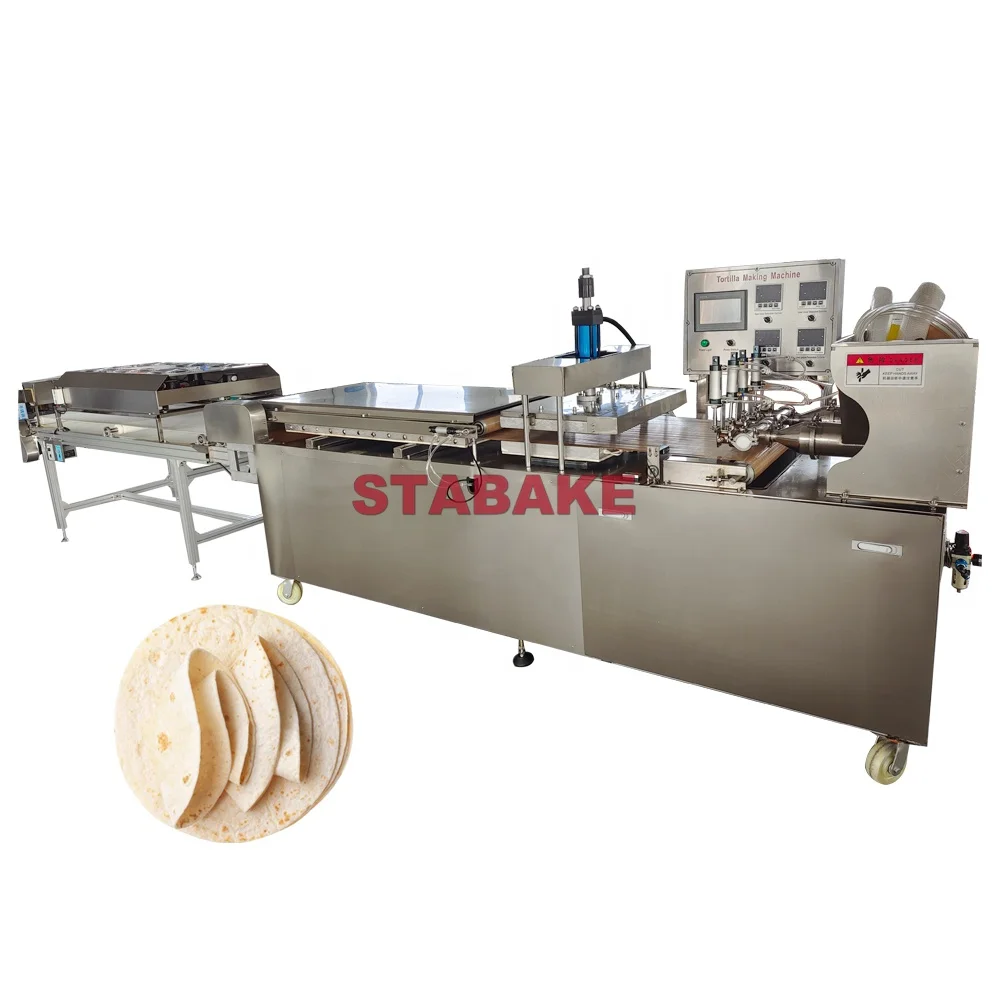 Stabake Automatic Tortilla Making Machine Line Flour Corn Tortilla Chapati Khakhra Manufacturing Tortilla Press Bread Machine