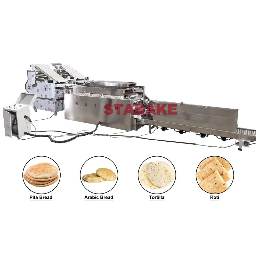Automatic Arabic Pita Bread Machine Production Line Industrial Tortilla Roti Chapati Shawarma Lebanese Bread Making Machine